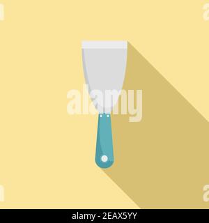 Putty knife builder icon, flat style Stock Vector