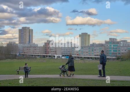 broadwater farm estate tottenham  jewish family Stock Photo