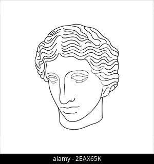 Antique Statue of a wounded Amazon in a Minimal Trendy Style. Vector Illustration of the Greek Sculpture for Prints Stock Vector