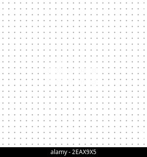 Grid paper. Dotted grid on white background. Abstract dotted transparent illustration with dots. White geometric seamless pattern for school Stock Vector