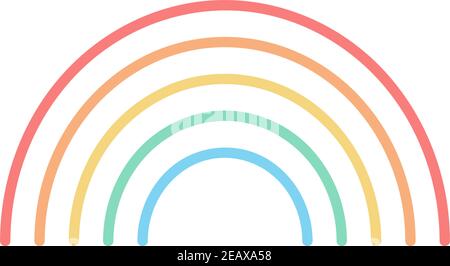 Rainbow vector illustration. Simple pastel rainbow line design, icon. Isolated. Stock Vector