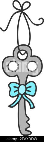 Vintage key on stringvector illustration Stock Vector