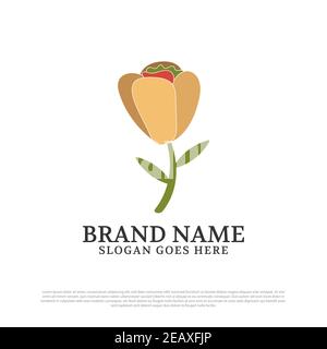 organic kebab logo vector inspiration, Turkish and Arabian fast food logo design template Stock Vector