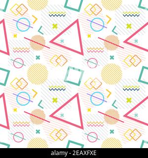 colorful memphis seamless pattern vector illustration Stock Vector