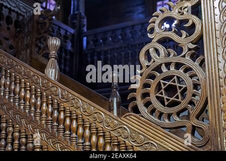 The historical Taşören Mosque, which is located in the çaykara district of Trabzon province and is completely wooden. visit date is 04.02.2021 Stock Photo