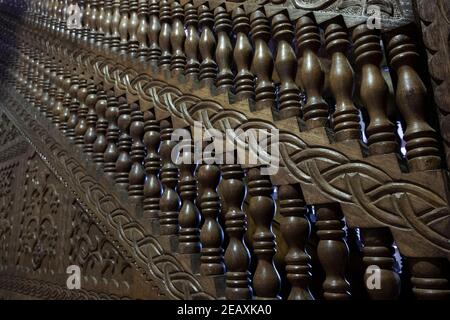 The historical Taşören Mosque, which is located in the çaykara district of Trabzon province and is completely wooden. visit date is 04.02.2021 Stock Photo