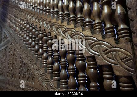 The historical Taşören Mosque, which is located in the çaykara district of Trabzon province and is completely wooden. visit date is 04.02.2021 Stock Photo