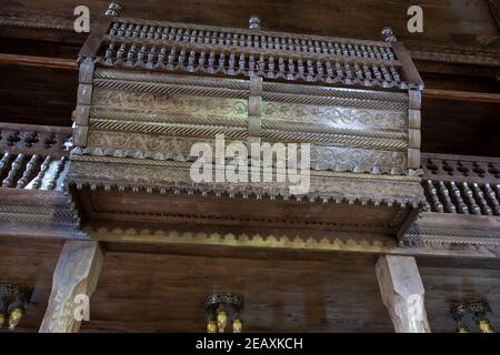 The historical Taşören Mosque, which is located in the çaykara district of Trabzon province and is completely wooden. visit date is 04.02.2021 Stock Photo