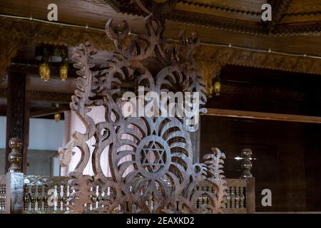 The historical Taşören Mosque, which is located in the çaykara district of Trabzon province and is completely wooden. visit date is 04.02.2021 Stock Photo