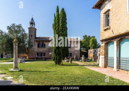 Exterior of Torcello archaeological museum. Torcello, Venice, Italy September 2020 Stock Photo