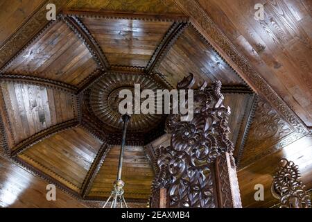 The historical Taşören Mosque, which is located in the çaykara district of Trabzon province and is completely wooden. visit date is 04.02.2021 Stock Photo