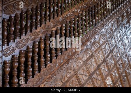 The historical Taşören Mosque, which is located in the çaykara district of Trabzon province and is completely wooden. visit date is 04.02.2021 Stock Photo