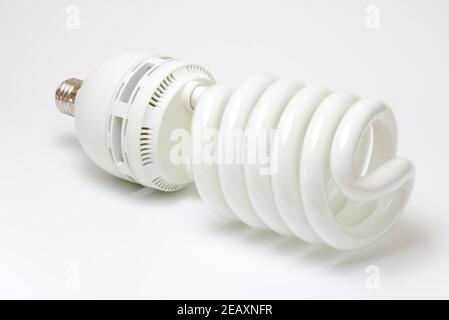 Photo studio spiral light bulb Stock Photo