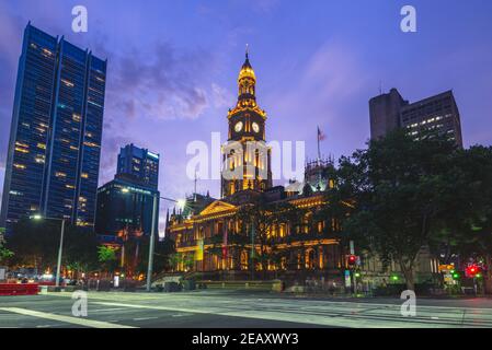 Sydney Town Hall in sydney central business district, australia Stock Photo