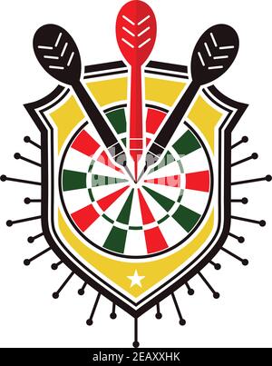 dark board archery shield logo your company Stock Vector