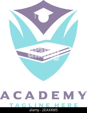 shield logo educational book your company Stock Vector