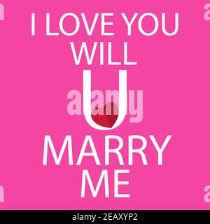 I love you will you marry me vector illustration Stock Vector