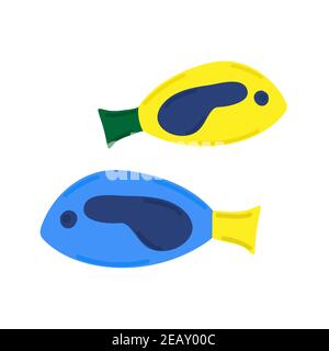 Surgeon. Tropical ocean fish. Paracanthurus hepatus. Hand drawn vector illustration isolated on white background Stock Vector