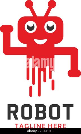 robot logo four your company Stock Vector