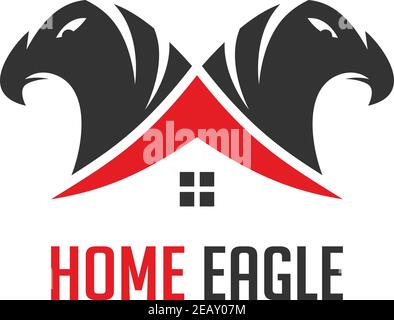 logo of two eagle heads and houses Stock Vector