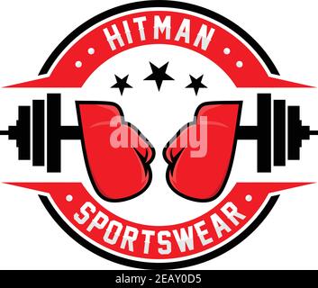 boxing emblem logo your company Stock Vector