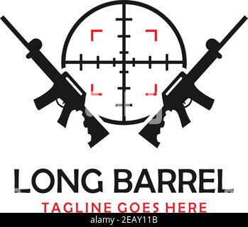 Shotgun thin line icon, weapon and military, rifle sign, vector ...