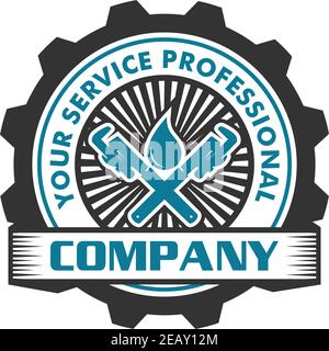water pipe repair logo your company Stock Vector
