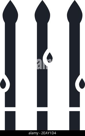 Asparagus icon. Black isolated silhouette. Fill solid icon. Modern design. Vector illustration. Vegetables Stock Vector