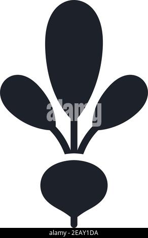 Beetroot icon. Black isolated silhouette. Fill solid icon. Modern design. Vector illustration. Vegetables. Stock Vector