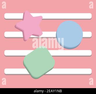 an empty white web box with buttons. A collection of empty objects of different shapes. Vector illustration Stock Vector