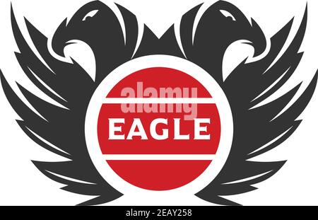 the logo of two eagle heads your company Stock Vector
