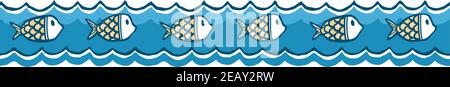 Vector illustration of a fish swimming in the sea. Stock Vector