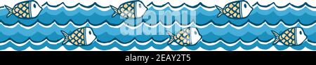 Vector illustration of a fish swimming in the sea. Stock Vector