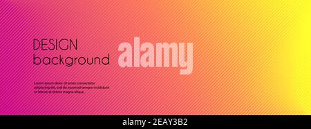 Abstract colorful gradient long banner. Vector minimal striped background with copy space for text Stock Vector