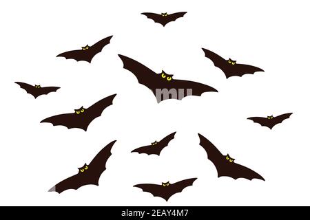 Bat flock vector isolated on the white background Stock Vector