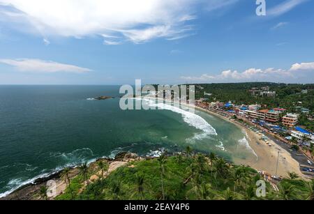 Lighthouse Beach Coastline Kovalam Kerala India Stock Photo