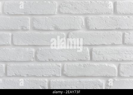 Modern white brick wall texture for background. Stock Photo