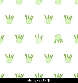 Fennel root seamless pattern for textile design. Organic food. Green spice herb. Healthy meal. Vector nature graphic background. Stock Vector
