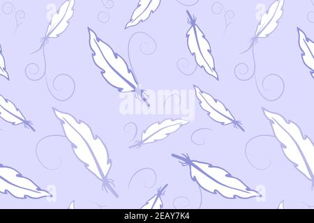 Nice sky blue pattern with feathers Stock Vector