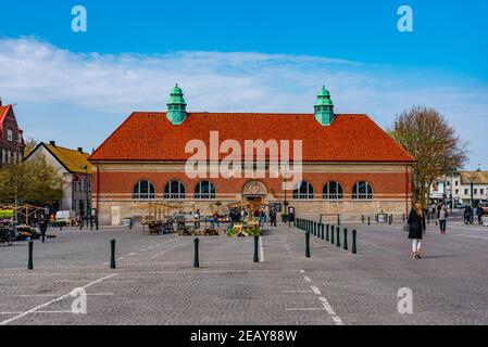 LUND, SWEDEN, APRIL 24, 2019: View of Martenstorget square in central Lund, Sweden Stock Photo