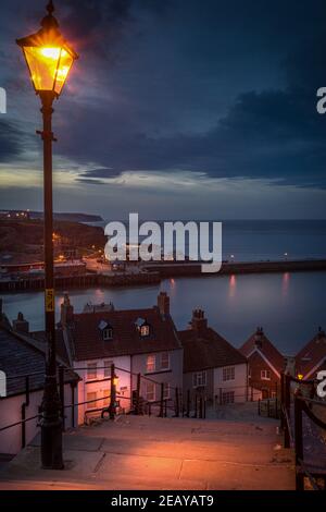 Whitby Abbey Steps, Whitby North Yorkshire, United Kingdom. Stock Photo