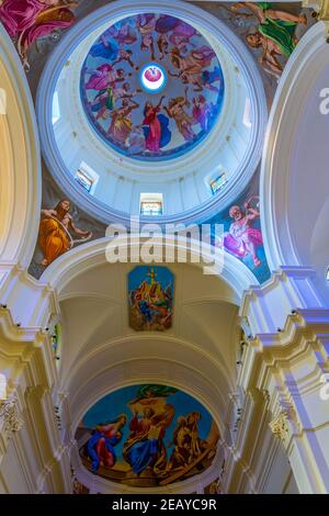 NOTO, ITALY, APRIL 25, 2017: Interior of the Basilica Minore di San Nicolò in Noto, Sicily, Italy Stock Photo