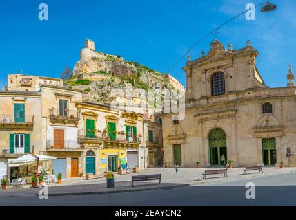 MODICA, ITALY, APRIL 26, 2017:  View of the Palazzo dei Conti and Chiesa di Santa Maria di Betlem in Modica, Sicily, Italy Stock Photo