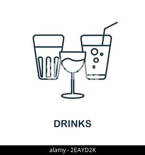 Drinks icon. Monochrome simple Drinks icon for templates, web design and infographics Stock Vector