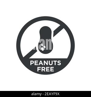 Peanuts free round icon Stock Vector