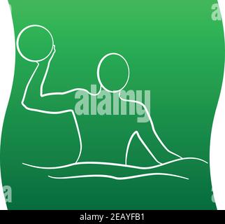 Water polo player icon of a set. Vector illustration EPS 10 Stock Vector