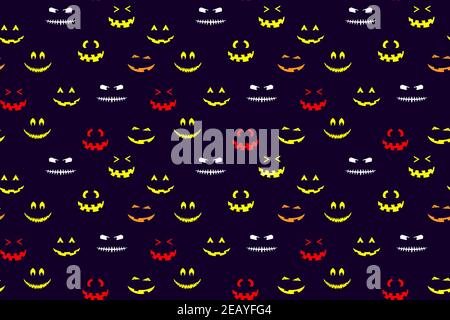Halloween face seamless pattern Stock Vector