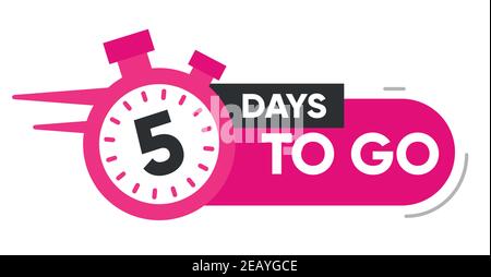 Five Days Left Icon. 5 Days To Go. Stock Vector