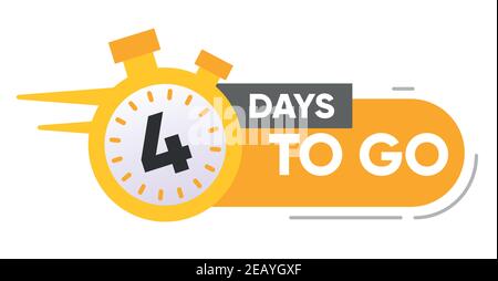 Four Days Left Icon. 8 Days To Go. Stock Vector