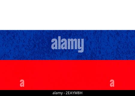 Flag of Russia. Squared grunge background. Russian national symbol. Template design, vector illustration. Banner. Stock Vector